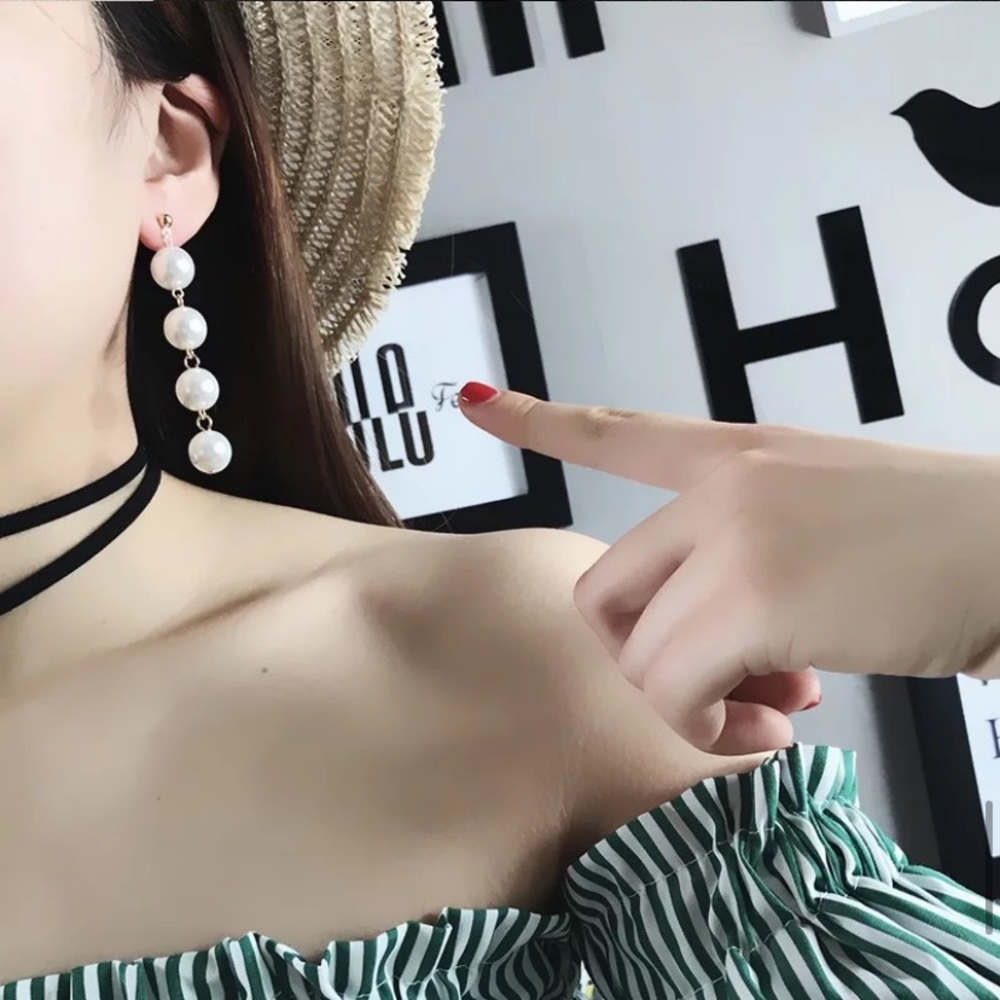 Tassel Pearl NEW luxury drop  jewelry earrings - Picture 2 of 3